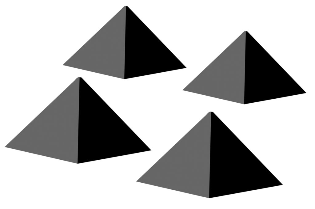 4 Shungite piramides